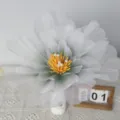 Grande fleur de pivoine artificielle en tulle de soie pour décoration de mariage - 40CM / Vert foncé