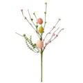 Künstlicher Osterblumenzweig mit bunten Eiern und Beeren für Frühlings- und Feiertagsdeko zu Hause. - Beeren & Zuckerstangen-Stil / 39cm