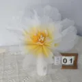 Fleur de pivoine artificielle en filet faite à la main décoration de mariage fenêtre - Jaune