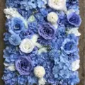 Artificial flower wall panel blue purple rose hydrangea backdrop wedding party decor 1pcs - 40*60cm / Candy Dark Blue
