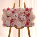 Artificial flower wall pink rose hydrangea wedding background party photography prop display - 40*60cm / Rouge Pink