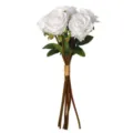 Kunstmatige witte rozenboeket nep bloemen voor thuis tafel bruiloft feest decoratie - 38 cm / crème
