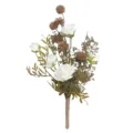 Vintage dried fruit artificial rose bouquet main image, elegant home wedding decor prop. - White
