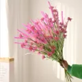 Hand-held artificial pink sunflower and lavender flower bouquet for living room decoration - Pink Single Branch