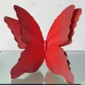 Detail van rode gradiënt 3D papier vlinder decor, ideaal voor huwelijkspodium en etalage. - 30cm / Rood en zwart verloop
