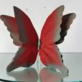 3D verloop vlinder papierkunst huwelijk prop podium decoratie etalage ornament stuk decors - 30cm / Rood en donkergroen verloop