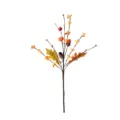 Autumn floral pick with orange pumpkins, berries, and acorns for home decor - Hazelnut Pumpkin with Leaf / 42 cm