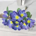 Artificial purple cosmos flowers bouquet home decor wedding fake flower photography props - One Unit / Deep purple