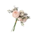 Artificial pink rose bouquet detailed view, perfect for wedding and home decoration props. - Champagne