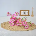 Flores de seda artificiales de color rosa para decoración del hogar y accesorios de estudio. - Rosa rojo