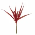 Roter Glitzer Künstlicher Farnzweig für Weihnachtsbaumschmuck und festliche DIY-Deko-Zweige - Rot