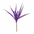 Violetter Glitzer-Farnzweig für festliche Weihnachtsbaumdekoration und Blumengestecke - Saphirblau