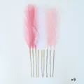 Artificial pampas grass 9pcs set fake reed fluffy floral home decor wedding arrangement - 9-Piece Set