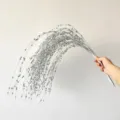 Rami di salice piangente glitter argento per albero di Natale e arredo della casa - 98CM / Argento
