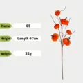 Artificial orange pumpkin berry branch, variant 05, 47cm tall harvest decoration. - Persimmon Maple Leaf (05)