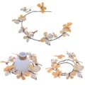Guirnalda de ramas de mariposa de primavera flor artificial para decoracion ventana - Enredadera bicolor con degradado amarillo y blanco