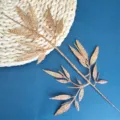 Gold glitter artificial bamboo leaves for Christmas tree decor, home festive floral arrangement. - Champagne Gold