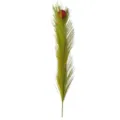 Green artificial pampas grass stem with red glitter ball for Christmas tree decoration - Single Skewer / Green