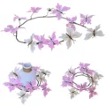 Guirlanda de mariposas artificiales, corona de flores rosas para decoracion variante - Enredadera bicolor con degradado amarillo y rosa
