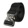 Durable black tactical belt for men with heavy-duty quick release cobra buckle - Plug-in Alloy Buckle (001) / 120cm / Black