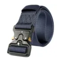 Navy blue tactical belt with quick-release cobra style metal buckle for outdoor use - Plug-in Alloy Buckle (001) / 120cm / Navy Blue