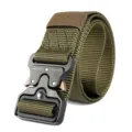 Durable army green outdoor tactical belt for men featuring quick-release metal buckle - Plug-in Plastic Buckle (001) / 120cm / Army Green