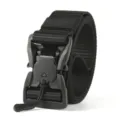 Black tactical nylon belt with durable quick-release buckle for outdoor and military use - Magnetic Buckle (001) / 120cm / Black