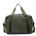 Large capacity olive green grid travel bag with top handles and shoulder strap - One Size / Green