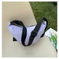 Lavender minimalist dumpling sling bag with adjustable black strap for outdoor - Purple