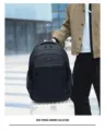 Durable black large capacity business travel backpack with wear-resistant oxford fabric - One Size / Black