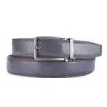 Premium gray mens leather belt with gunmetal buckle for business and casual attire - 105cm / Gray (AB886)