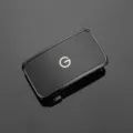 Hochwertige glänzende schwarze Gürtelschnalle für Herren mit metallischem G-Logo-Detail - Unterwäsche Stil / Gunmetal