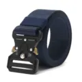 Dunkelblauer Taktik-Gürtel für Herren aus Nylon mit robustem Cobra-Schnellverschluss - 120cm / Blau