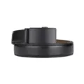 Premium black cowhide leather belt for men with a sleek matte black automatic buckle - 120cm / Black (A185款)
