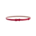 Eleganter schmaler roter Ledergürtel für Damen mit passender Schnalle und stilvollem Design - 100cm / Rot