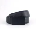 Professional men's black leather belt featuring carbon fiber texture and automatic buckle - Carbon Fiber Texture Style (AK888 Style 1) / 110cm