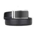 Classic black leather belt for men with silver automatic buckle business style - 110cm / Style 9 / Black