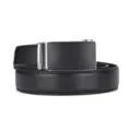 High-quality men's business casual black leather belt featuring a sleek automatic buckle - 110cm / Style 14