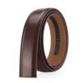 Premium 3.5cm brown genuine leather belt strap for men, buckle-less automatic slide design - 95 Pattern Brown (Strap Only) / 110cm