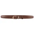 Klassischer brauner Echtledergürtel für Damen mit eleganter goldfarbener Dornschließe - 95cm / Braun