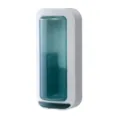 Minimalist wall-mounted kitchen utensil holder with dustproof cover and drain tray - Blue (Rotating Lid)