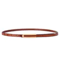 Cintura sottile in pelle marrone da donna con fibbia a U dorata elegante - 95cm / Cammello (Stile 1U)
