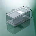 Cajón organizador de nevera PET transparente mediano con tapón de drenaje 30x14,6x11,5cm - Caja de Almacenamiento para Cajón de Nevera / M
