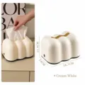Portafazzoletti moderno bianco crema a forma di nuvola con sistema di sollevamento - Tipo standard / 1 Pezzo / bianco crema