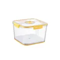 Large transparent square food storage container with yellow sealing lid and tracking dial - Square Timing Storage Box Medium Yellow