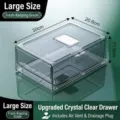 Organizador de nevera apilable de PET transparente con cajón para alimentos frescos - Caja de Almacenamiento para Cajón de Nevera / L