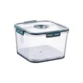 Square transparent refrigerator food storage container with green lid and drainage tray - Square Timing Storage Box Large Green