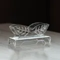 High-quality transparent acrylic tea cake display stand with an elegant leaf-shaped design - Base