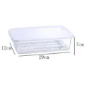 Rectangular transparent food storage box with drain tray and lid 29x12x7cm for fridge - S
