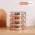 Stackable orange transparent food covers set of 4 for kitchen table dust protection - 4 Layers / Clear
